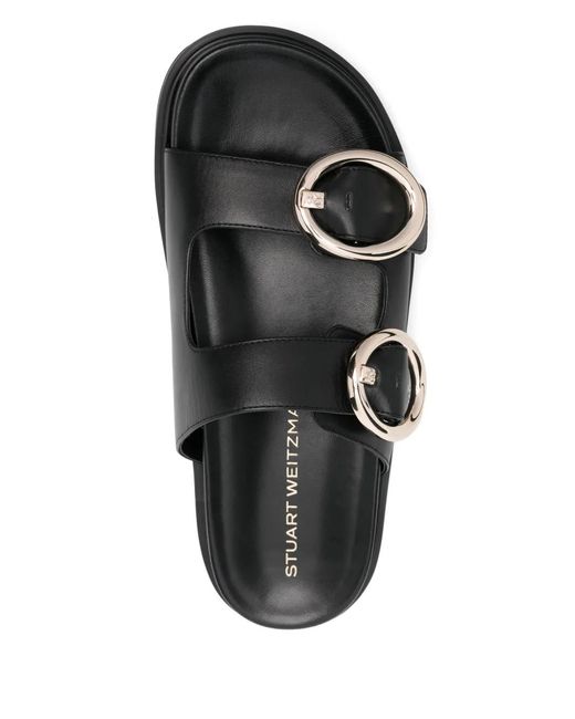 Stuart Weitzman Black Leather Sandals