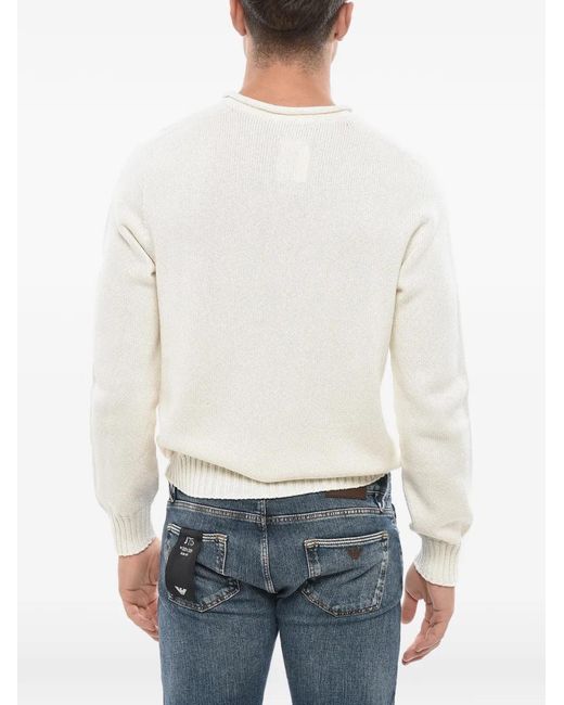 Malo White Crew-Neck Sweater for men