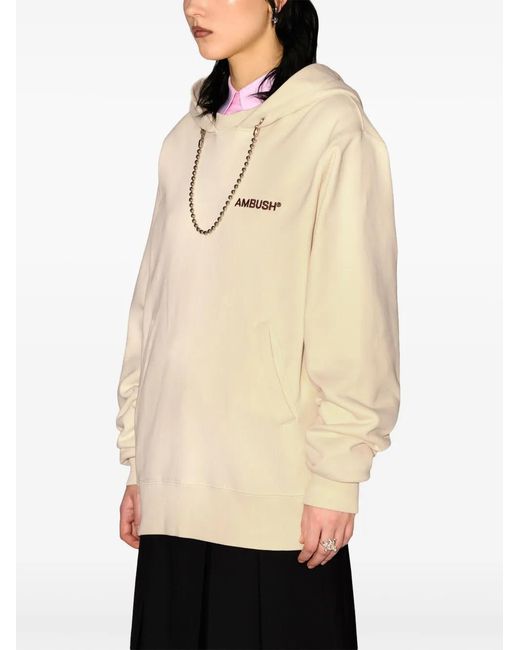 Ambush Natural Ball Chain-Detail Hoodie