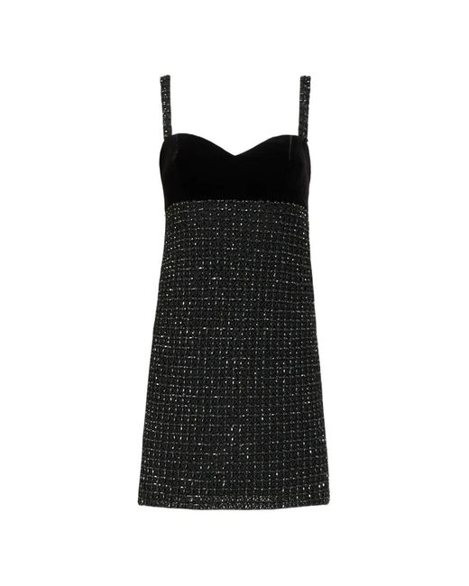 Costarellos Black Aphra Beaded Mini Dress