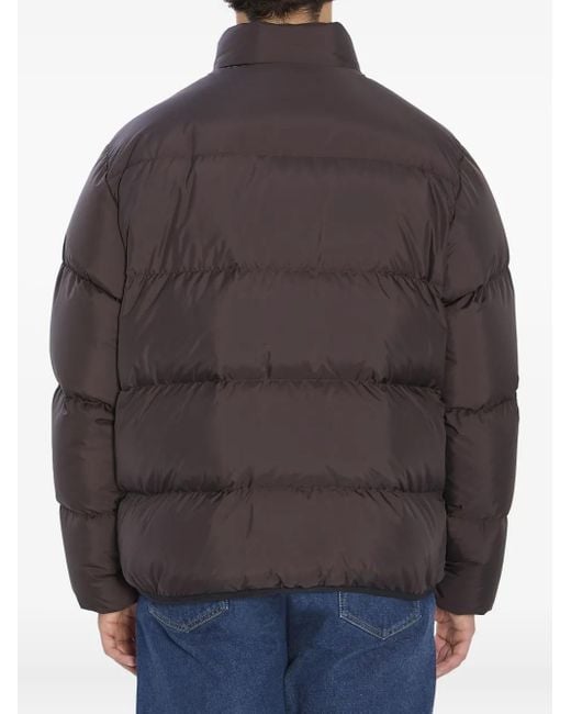 Moncler Gefütterte Jacke mit Logo-Patch in Gray für Herren