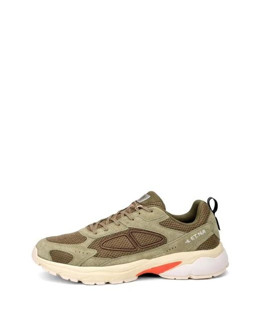 EXTR4 Green Mesh-Panelled Lace-Up Sneakers for men
