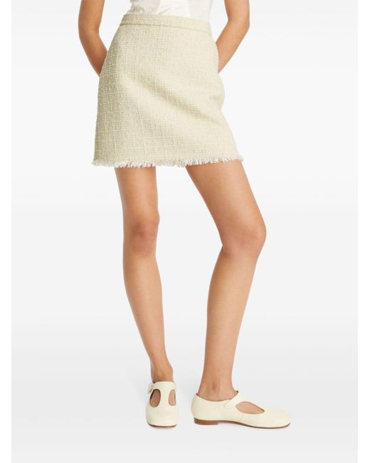 Tory Burch Natural A-line Tweed Miniskirt