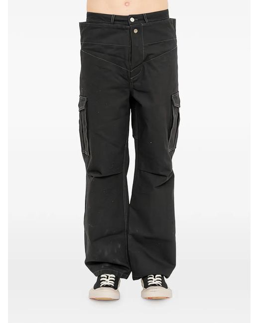 ANDERSSON BELL Black Double-Waist Wide-Leg Jeans