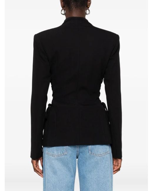 Mugler Black Sculptural Lace-Up Jacket