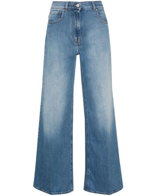 Peserico Blue High-rise Flared Jeans