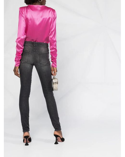 Just Cavalli Black Logo-Plaque Slim Jeans