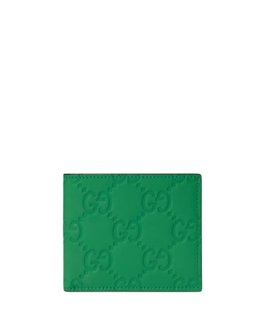 Gucci Green GG Rubber-effect Bi-fold Wallet for men