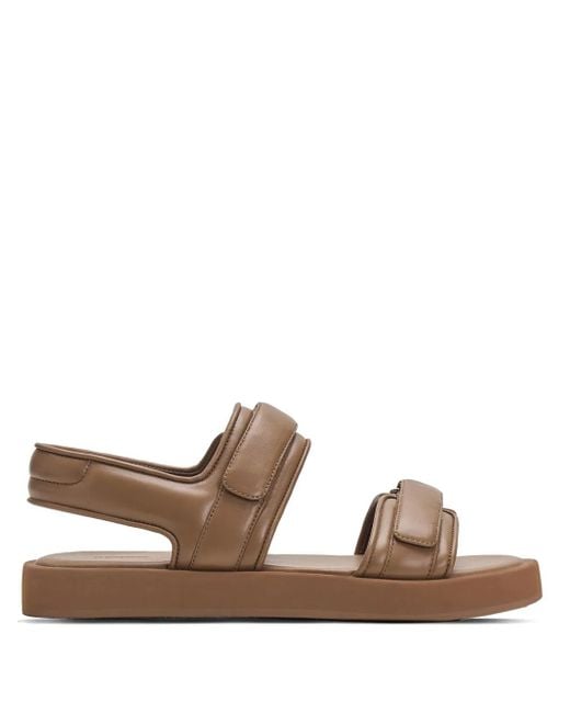 12 STOREEZ Brown Padded Leather Sandals