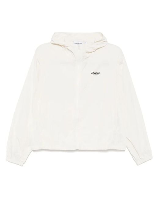 Chocoolate White Logo-Print Jacket