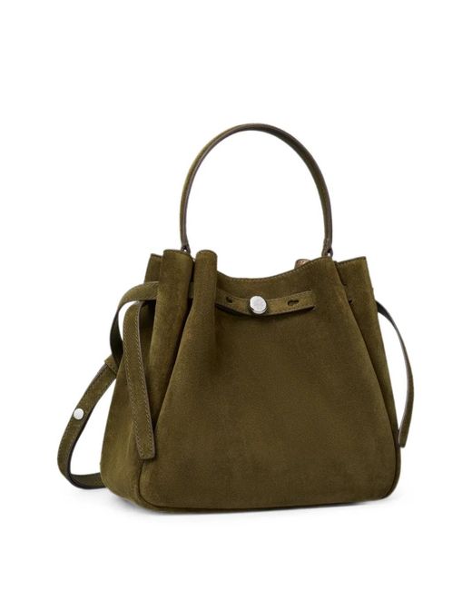 Tory Burch Green Romy Suede Bucket Bag