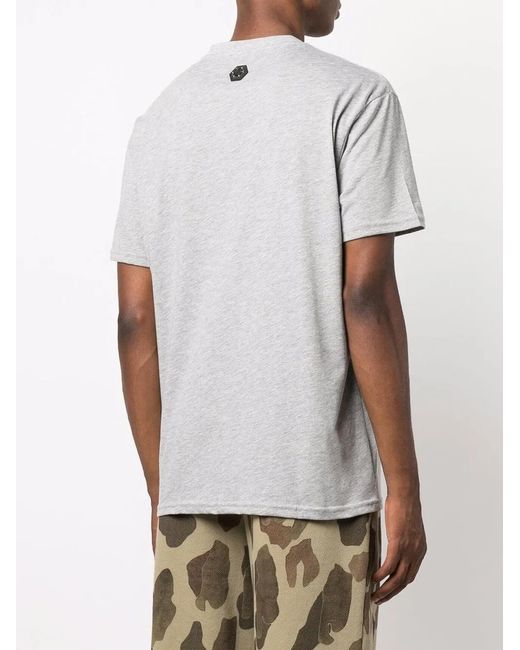 Philipp Plein White Logo-Print Short-Sleeved T-Shirt for men