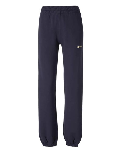Off-White c/o Virgil Abloh Women's Blue Elastic-Waistband Track Pants