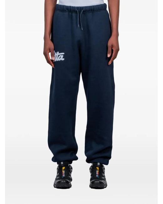 PATTA Blue Chenille Logo Trousers for men