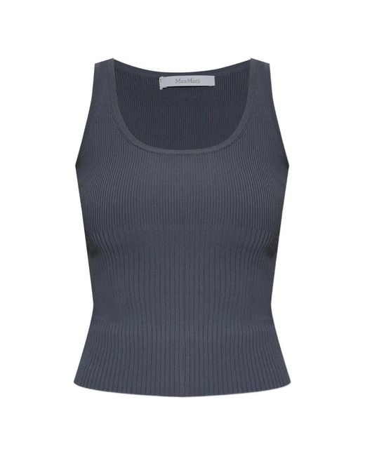 Max Mara Geribbelde Top in het Blue