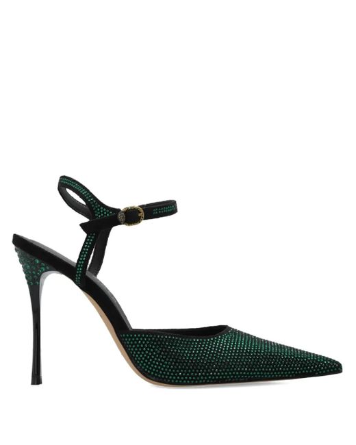 Kurt Geiger Black 105Mm Eagle Point Ankle Strap Pumps