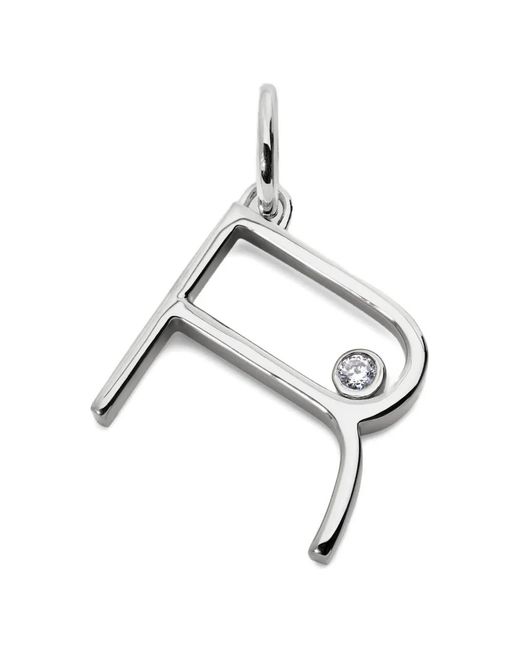 Monica Vinader Metallic Solitaire Initial Diamond Pendant
