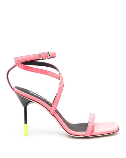 MSGM Pink 95mm Leather Sandals