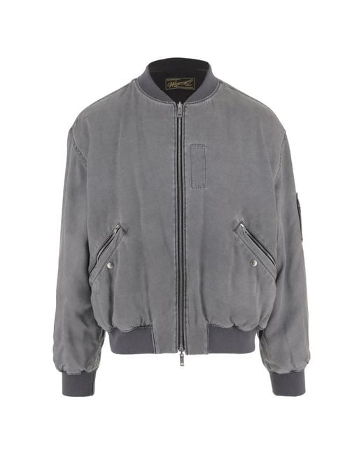 Wooyoungmi Gray Quilted Reversible Bomber Jacket for men
