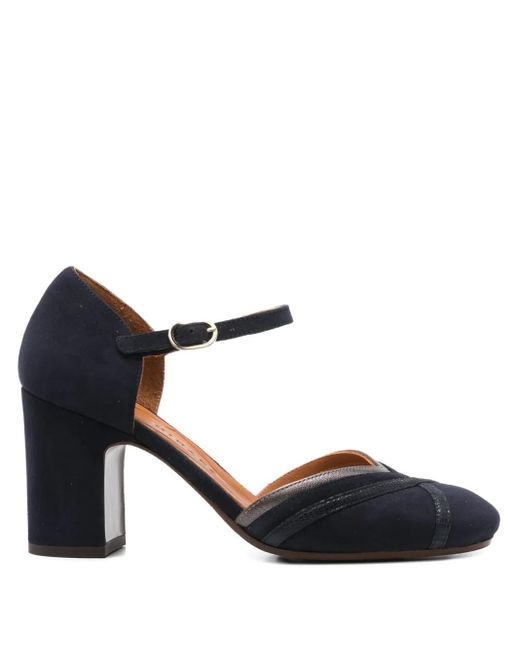 Chie Mihara Blue 80Mm Ankle-Strap Block-Heel Pumps