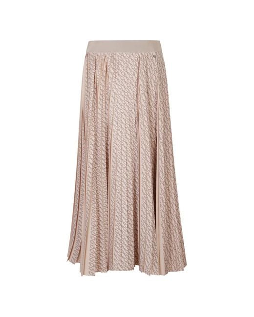Herno Pink Pleated Graphic Skirt