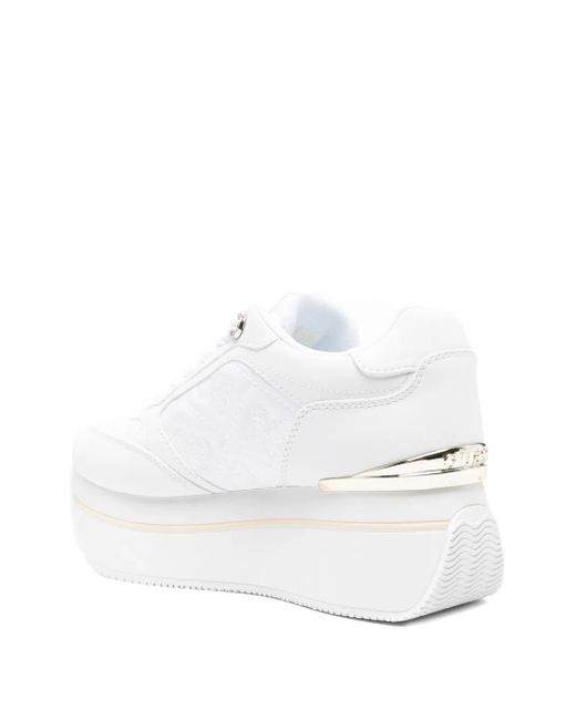 Guess White Platform Logo Sneakers