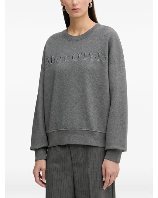 Marc O' Polo Gray Embossed-Logo Sweatshirt