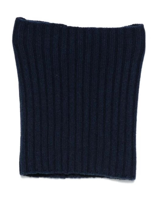 Dell'Oglio Blue Ribbed Cashmere Neck Warmer for men
