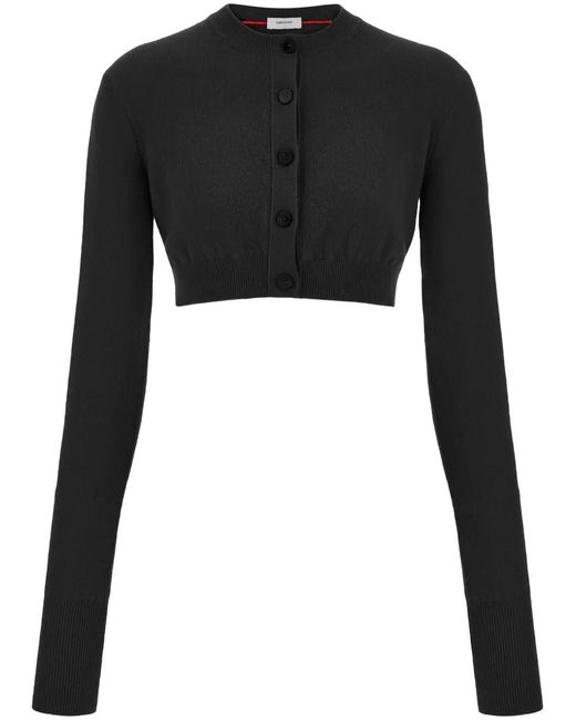 Ferragamo Black Cropped Long-Sleeve Cardigan