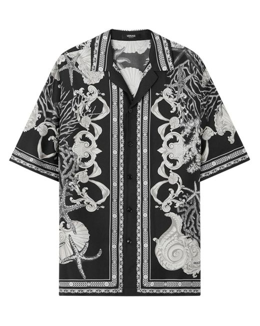 Versace Barocco Sea Hemd aus Seide in Black für Herren