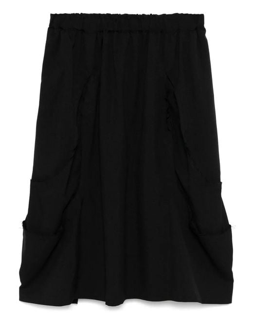 COMME DES GARÇON BLACK Gerafelde Rok in het Black