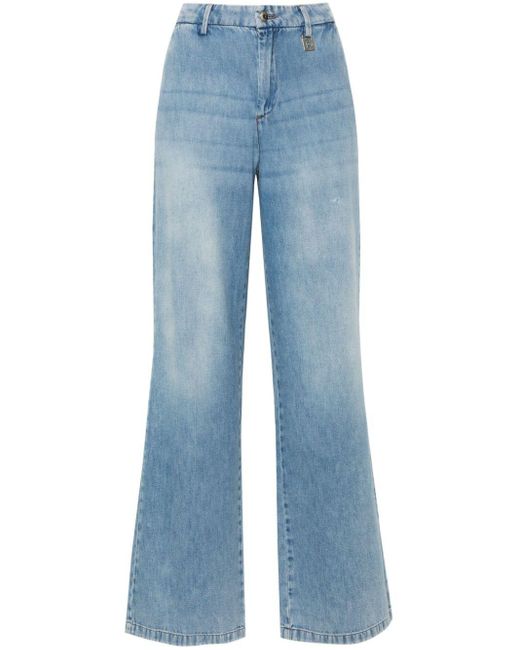 Liu Jo Blue Mid-rise Straight-leg Jeans