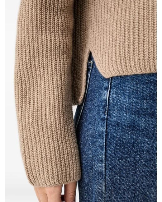 Marc O' Polo Blue Ribbed-Knit Boat-Neck Sweater