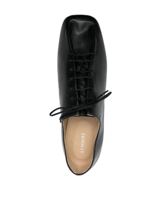 Lemaire Black Souris Square-Toe Brogues