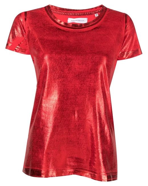 Madison Maison Red Metallic Lamina T-Shirt