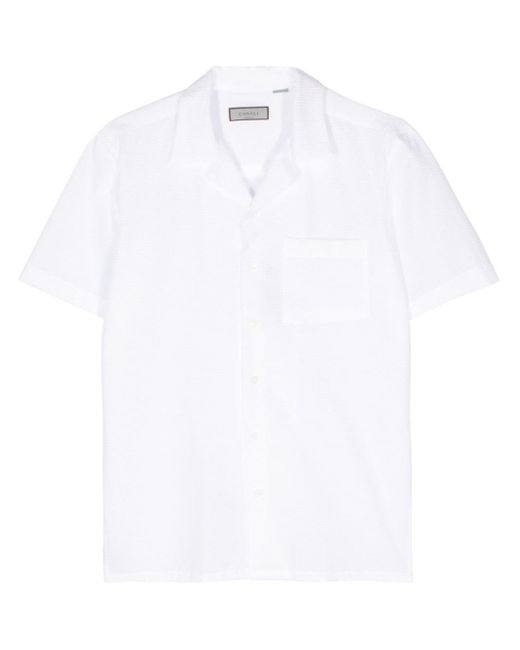 Chemise en seersucker à manches courtes Canali pour homme en coloris White