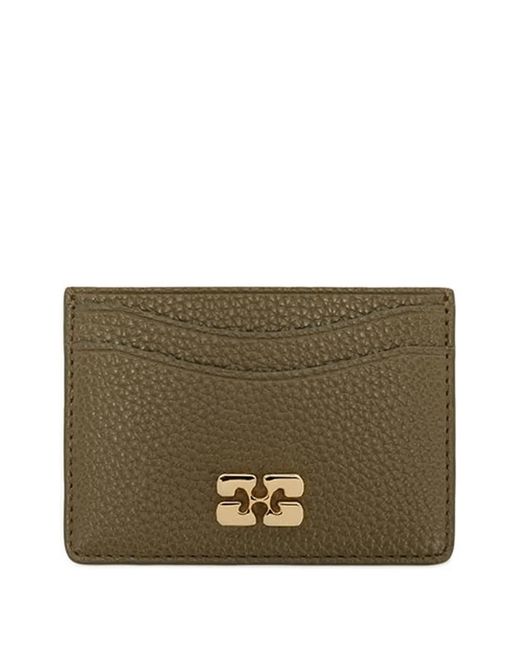 Ganni Green Bou Logo-Plaque Cardholder