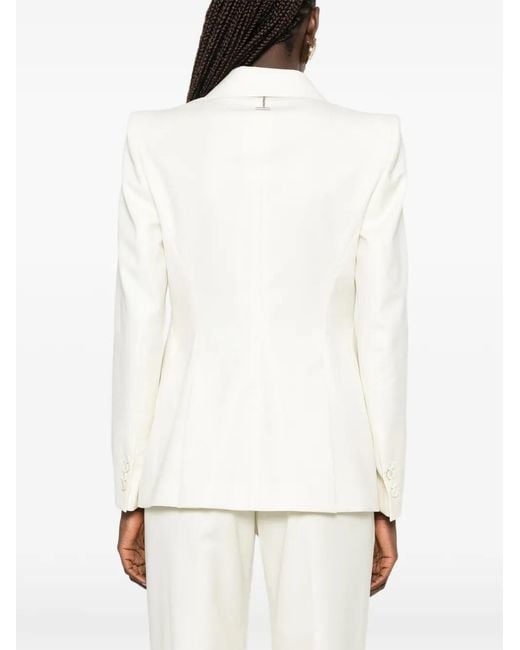 McQueen White Single-Breasted Notched-Lapel Blazer