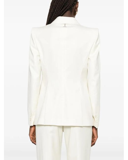 McQueen White Single-Breasted Notched-Lapel Blazer