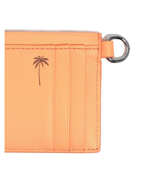Bimba Y Lola Orange Palms Small Leather Cardholder