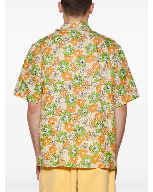 Marni Yellow Floral-Print Shirt for men
