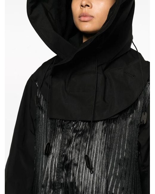 Junya Watanabe Black Zip-Up Hooded Jacket