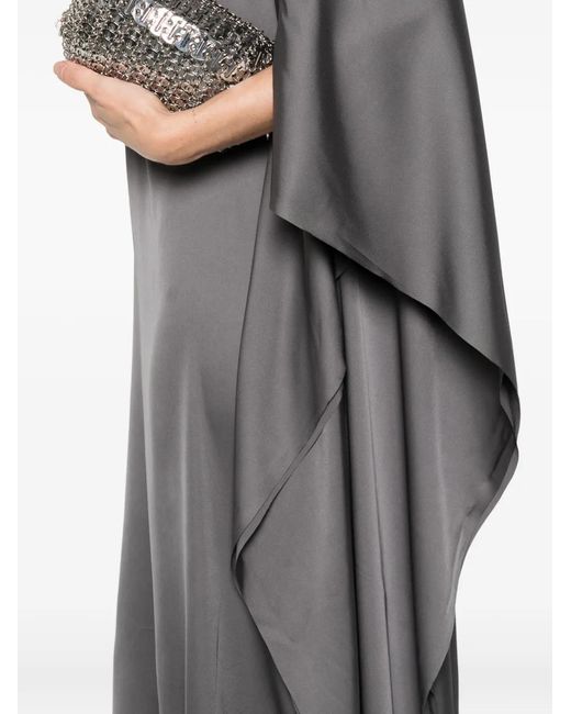 Silkylicious Gray Muse Asymmetric Maxi Dress