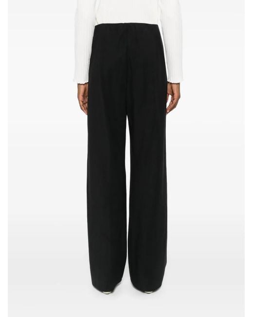 Vince Black High-Waist Straight-Leg Trousers