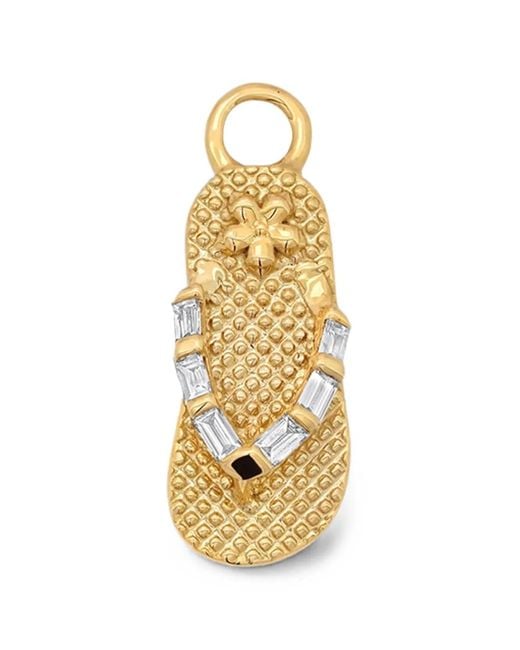 Sara Weinstock Metallic Flip-Flop-Motif Diamond Pendant