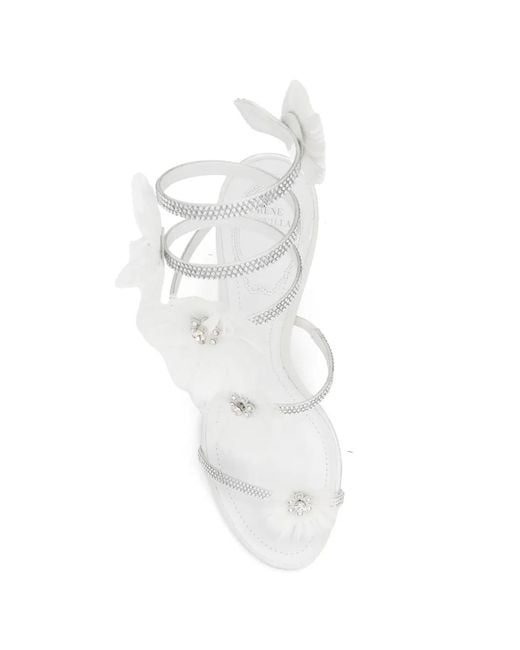 Rene Caovilla White Sandales Jolene 80 Mm