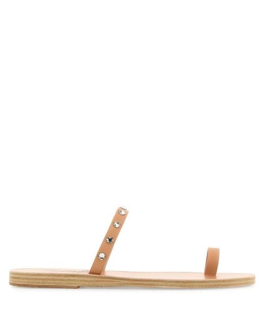 Ancient Greek Sandals White Audrey Slides