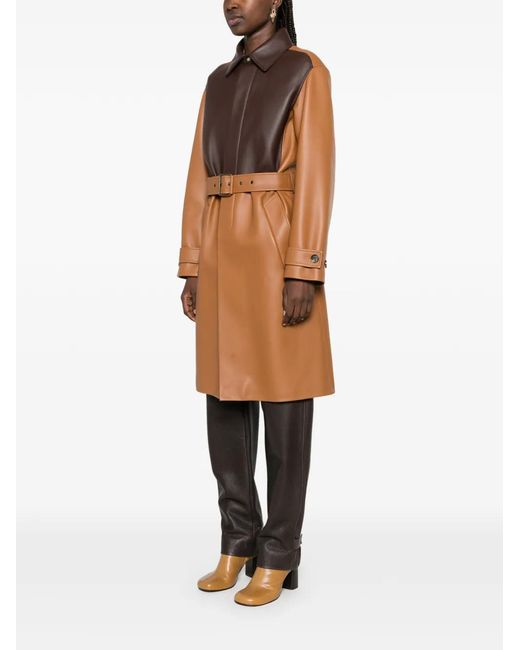 Loewe Brown Belted Colour-Block Coat