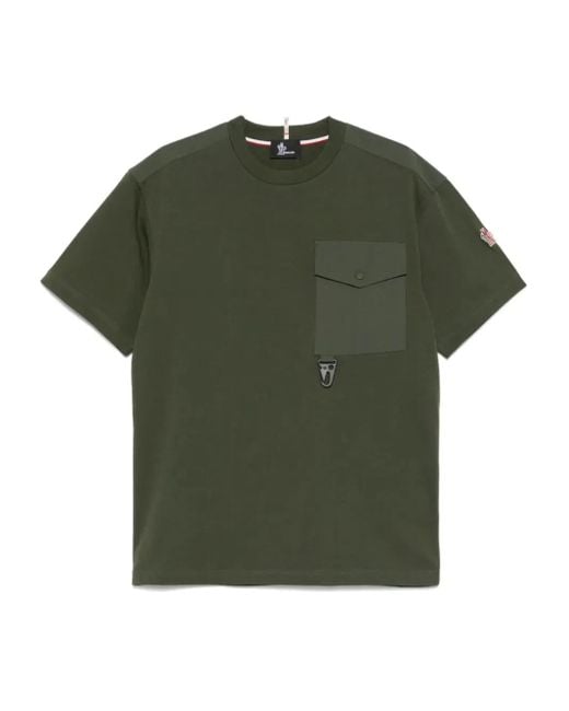 メンズ Moncler コットン Tシャツ Green
