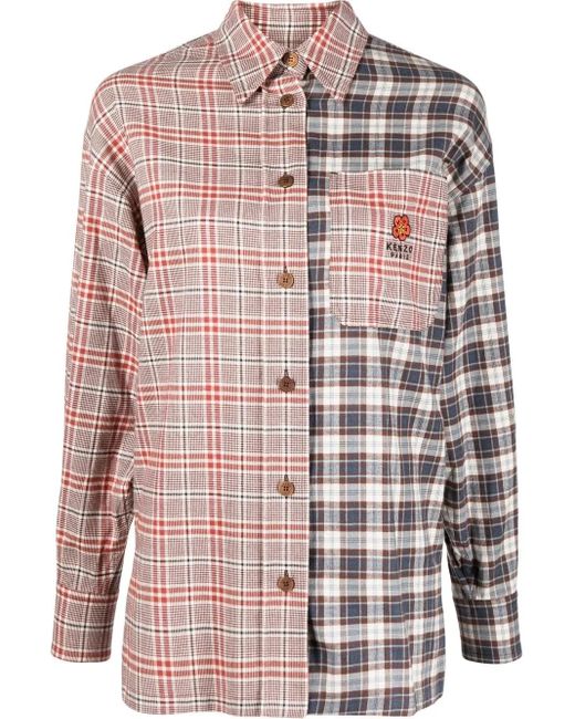 KENZO Pink Mix-Print Shirt for men